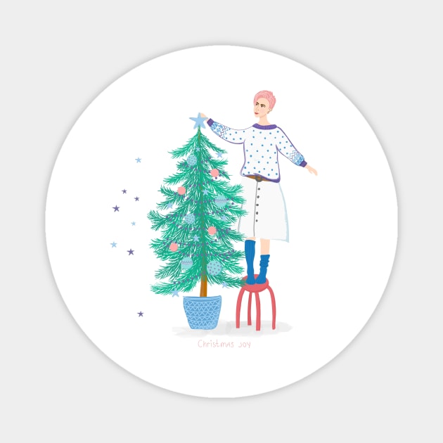 Christmas print in cartoon style. Magnet by DanielK